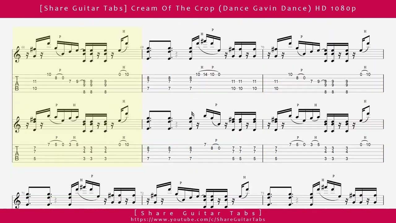 [Share Guitar Tabs] Cream Of The Crop (Dance Gavin Dance) HD 1080p