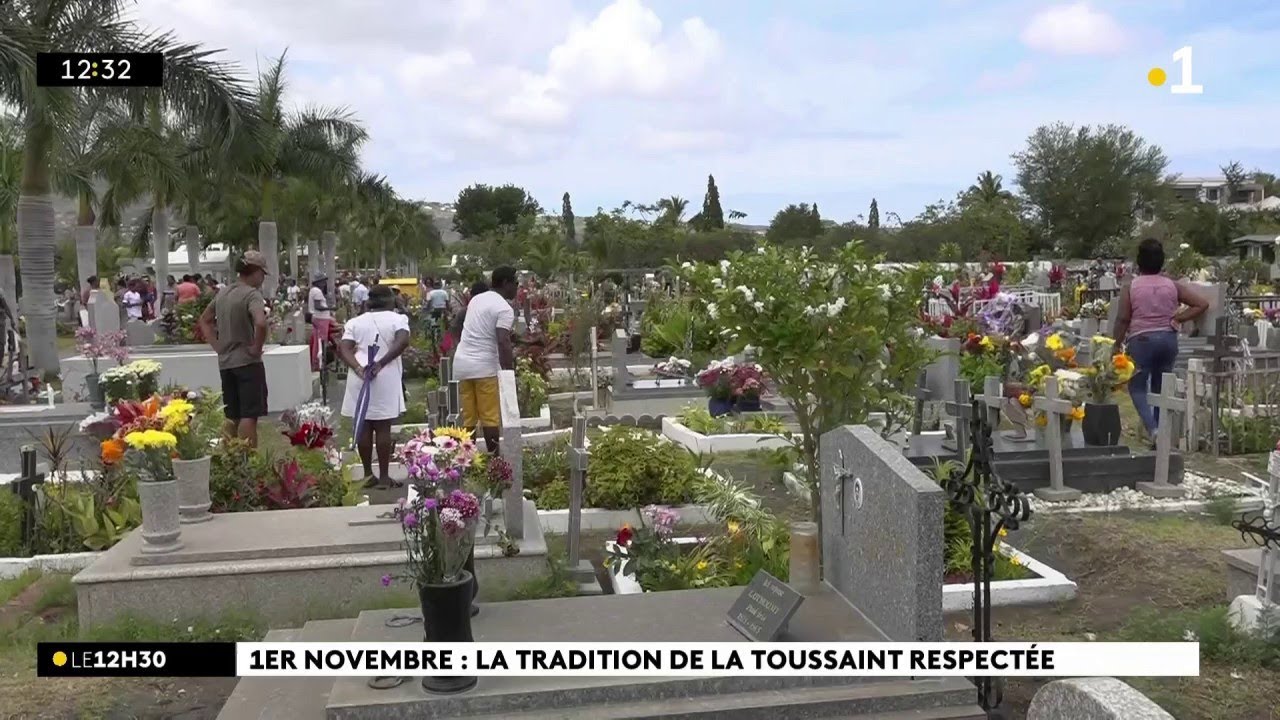 Jour de Toussaint au cimetière de l'tang-Saint-Paul