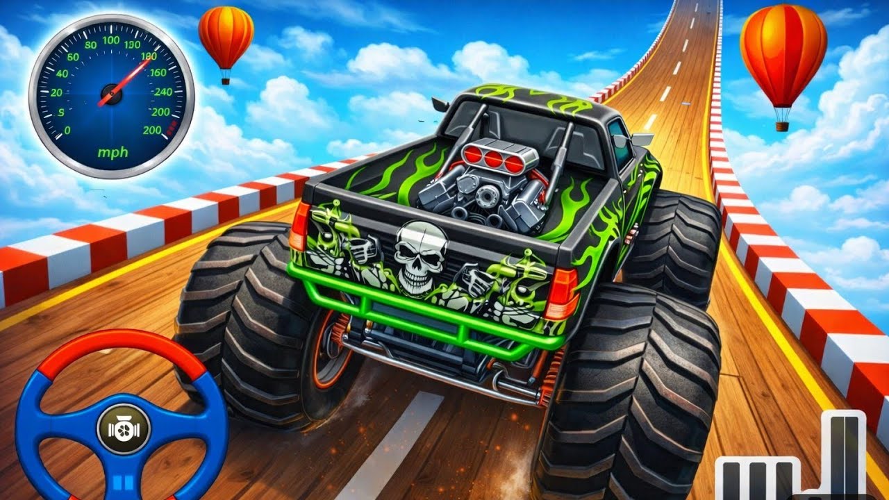 Monster Truck Ramp Stunt Madness 😱 | Extreme Jumps & Massive Crashes