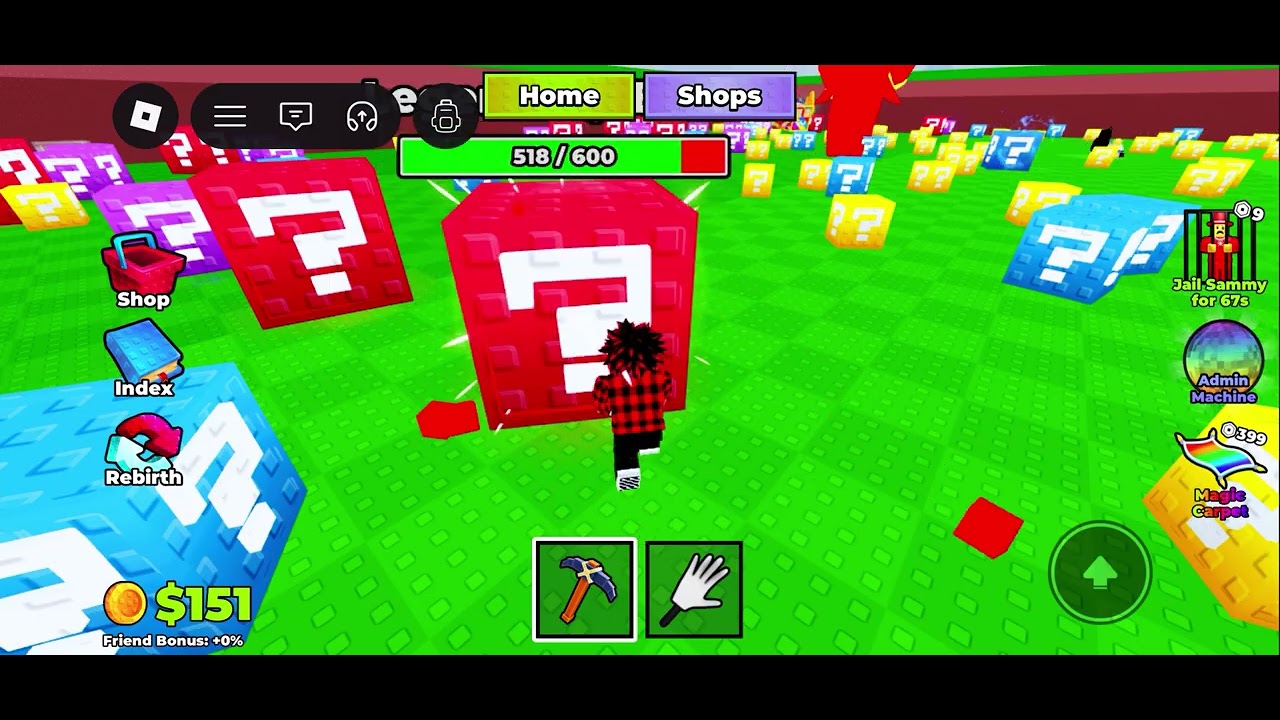 Playing, Break a Lucky Block! (Legendary Block at end)
