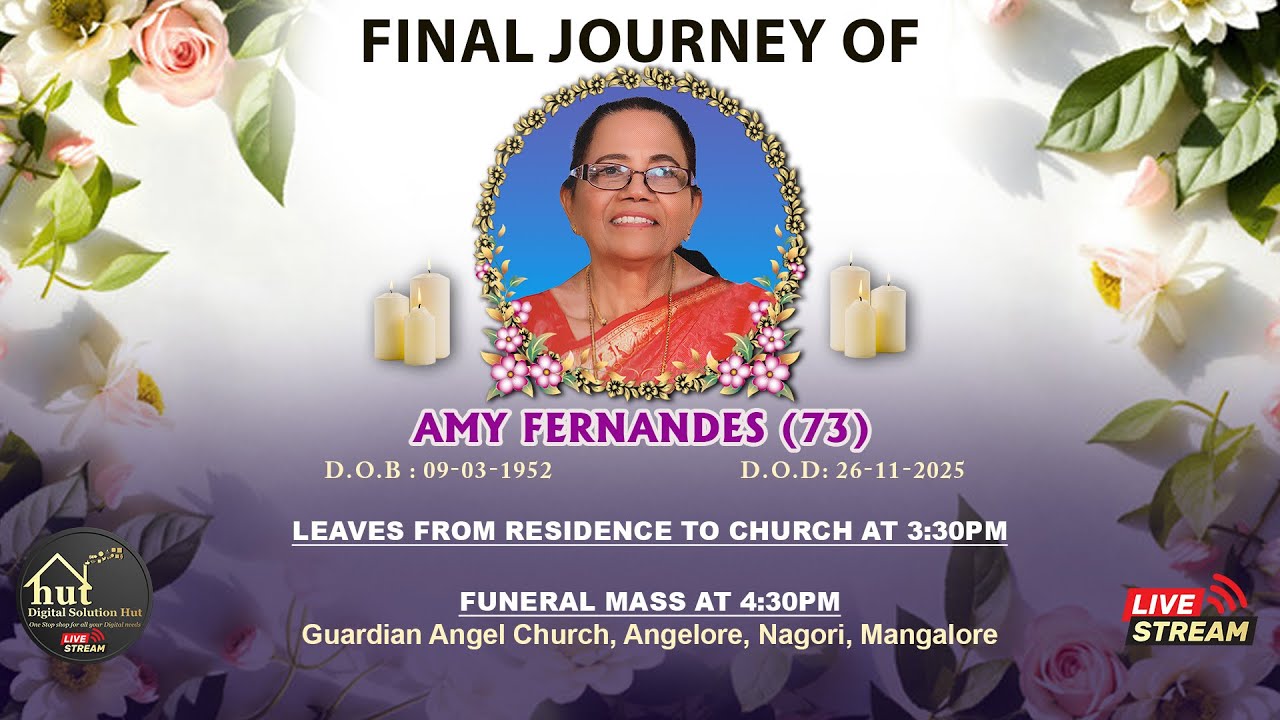 Final Journey of Amy Fernandes (73) | Guardian Angel Church, Angelore