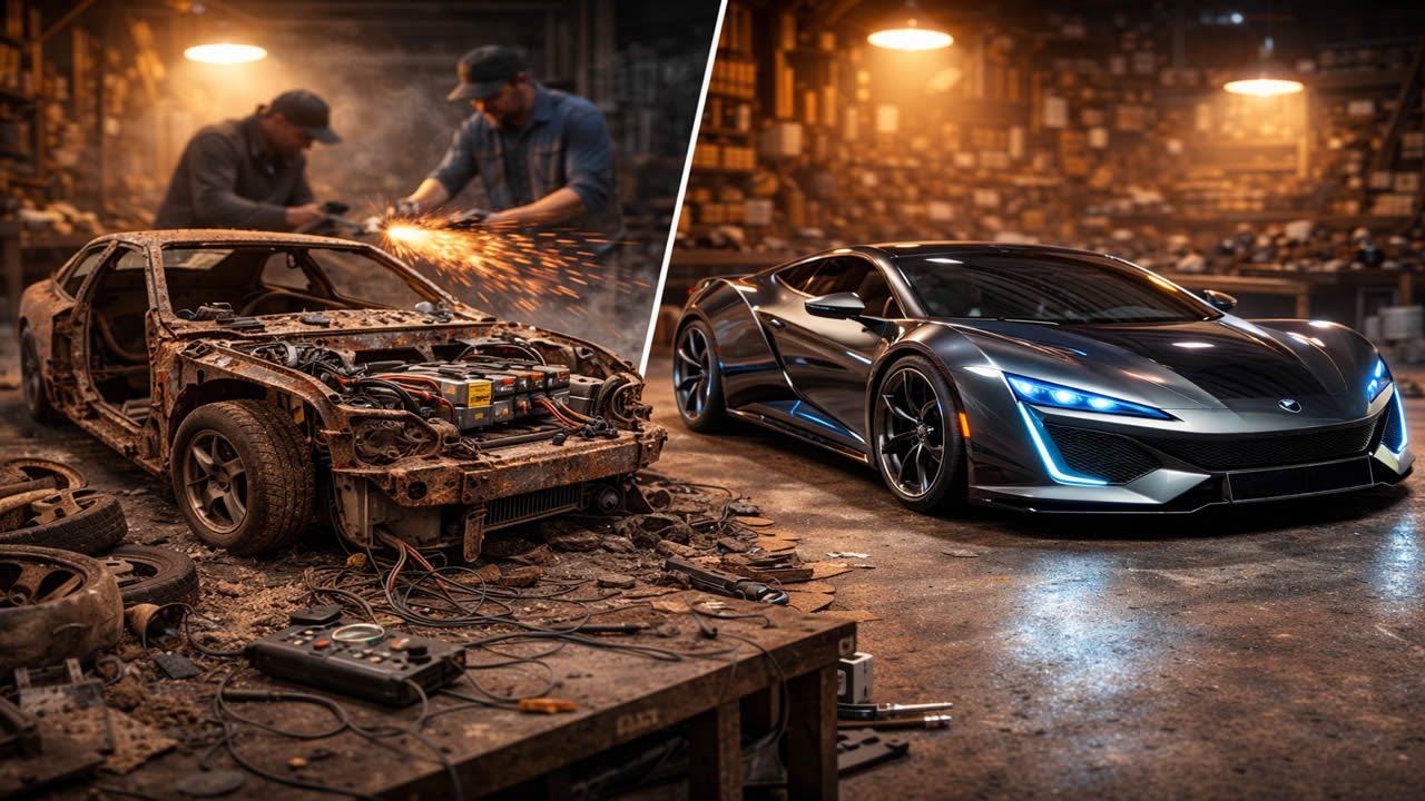 🎥 Elon Musk Would Be Shocked! 😱 Turning Junk Scrap into a $10M Custom EV! ⚡️🏎️