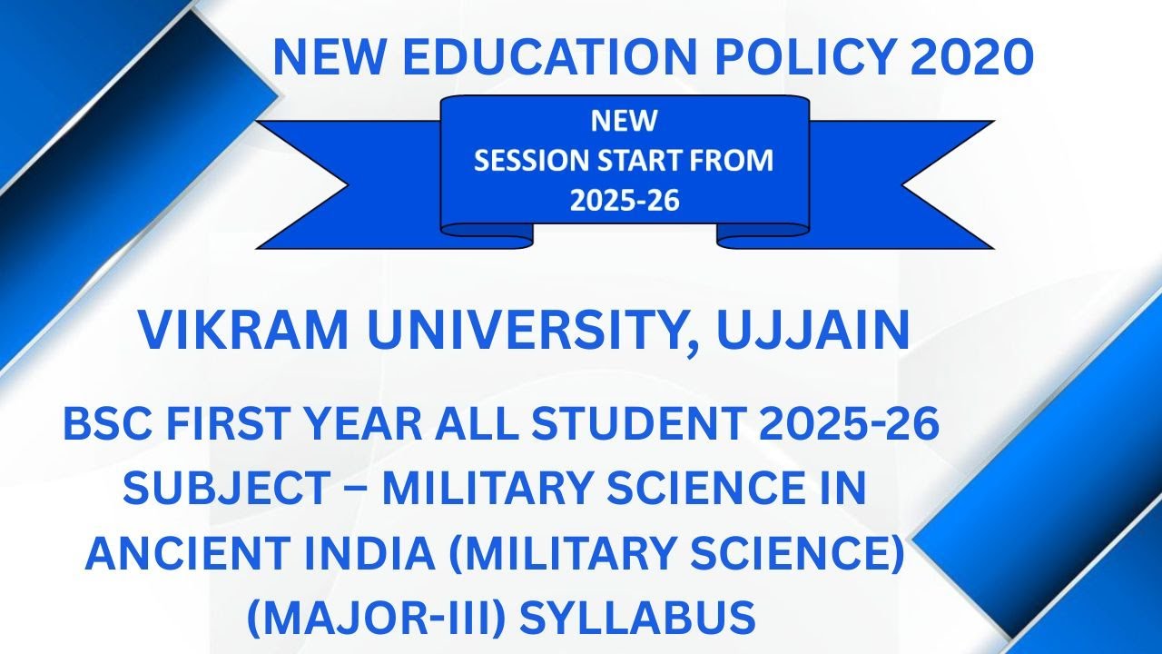 Vikram University Ujjain BSc 1st Year Sub&ndash;Military Science (Micro) (Major-III) Syllabus #viralvideo