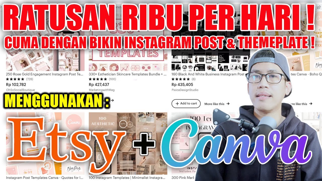 CARA MENGHASILKAN UANG DARI INTERNET CUMA DENGAN BIKIN INSTAGRAM POST MENGGUNAKAN ETSY & CANVA