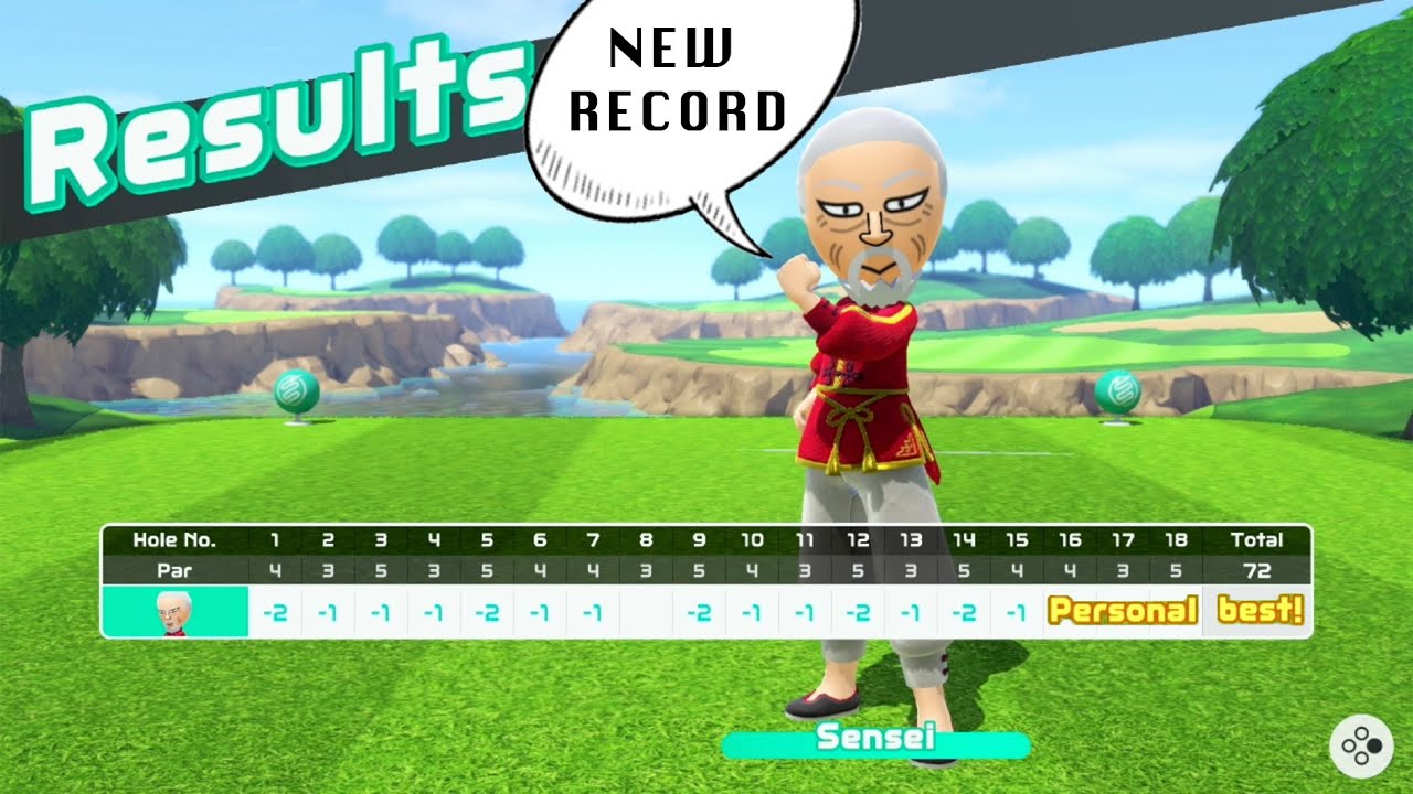 Попытка установить свой рекорд на 18-луночном поле Switch Sports Golf