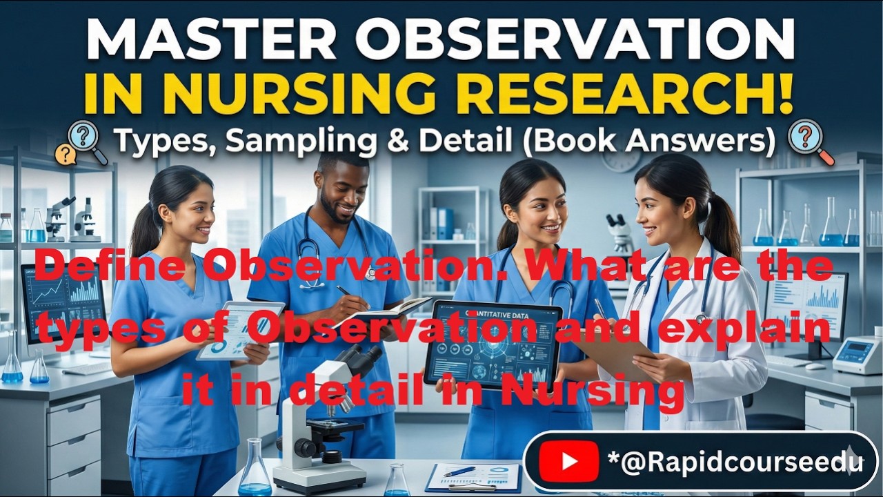 Define Observation. What are the types of Observation and explain it in detail in Nursing E 57