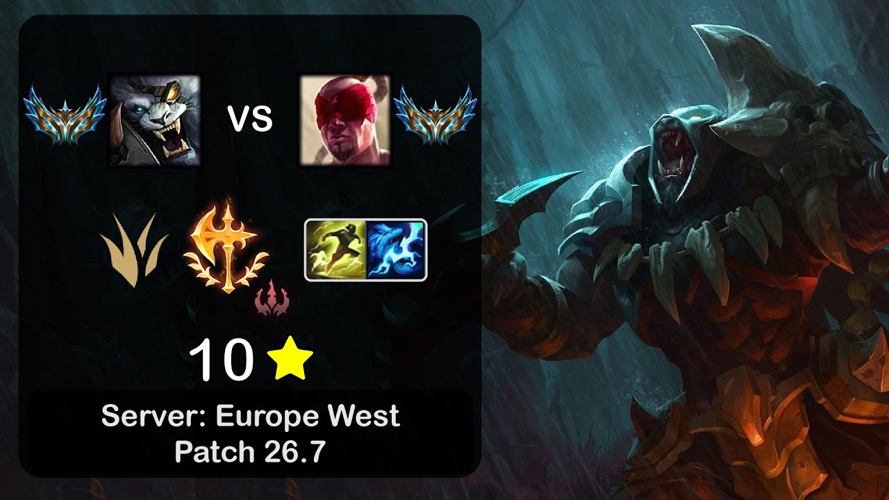 Rengar Jungle vs Lee Sin - EUW Challenger - Patch 26.7