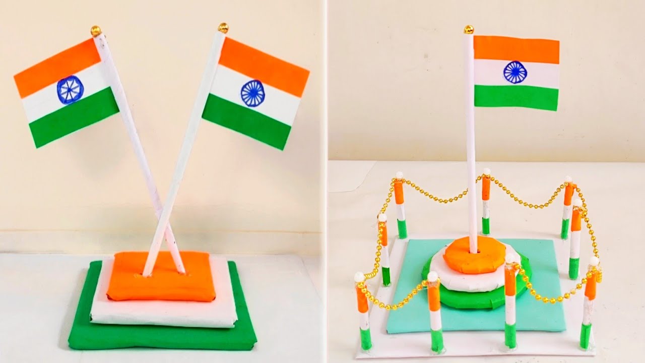 Easy Republic Day Craft Ideas 🇮🇳 / Flag making school project #craft #republicday #viral 