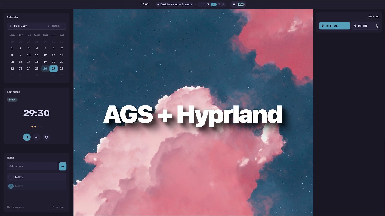 My AGS + Hyprland Setup So Far