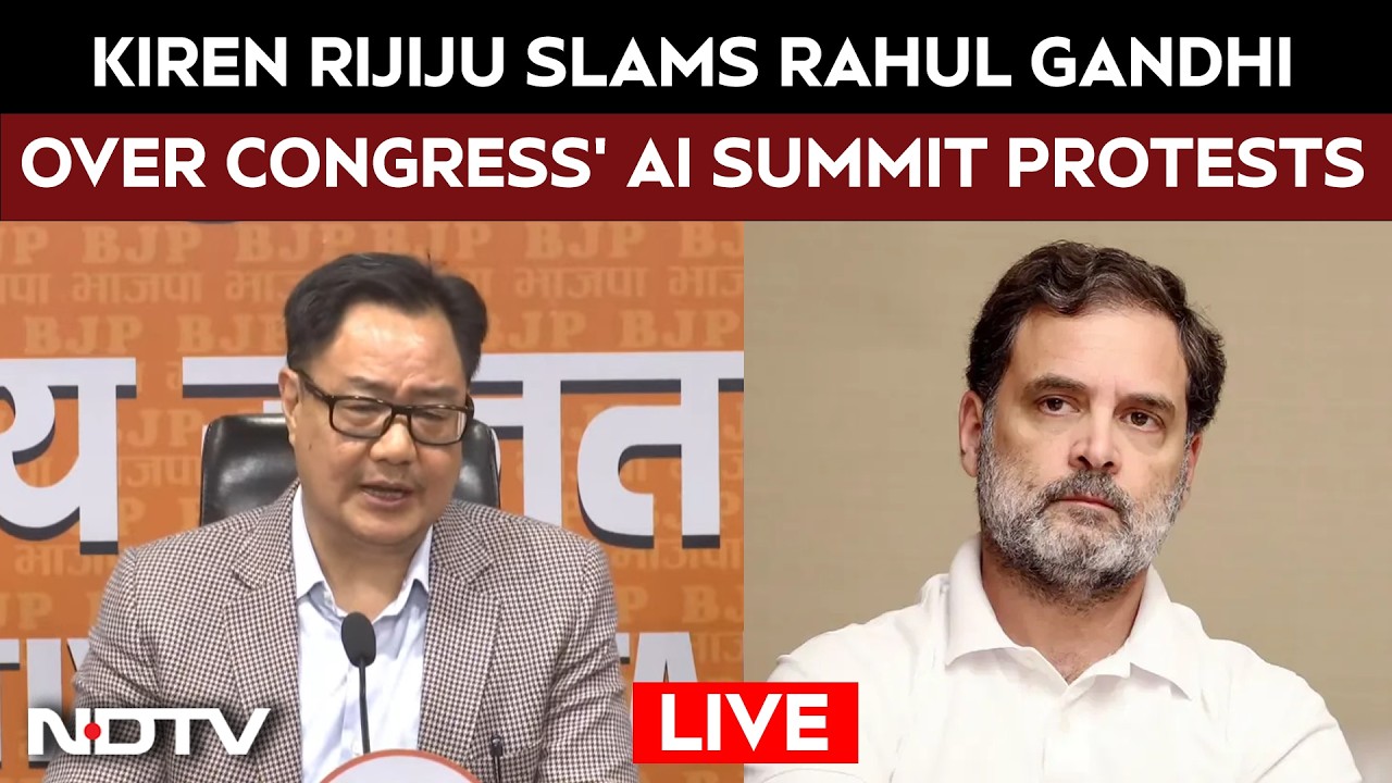 India AI Summit LIVE | BJP Vs Congress | Kiren Rijiju Slams Rahul Gandhi | AI Summit Protests