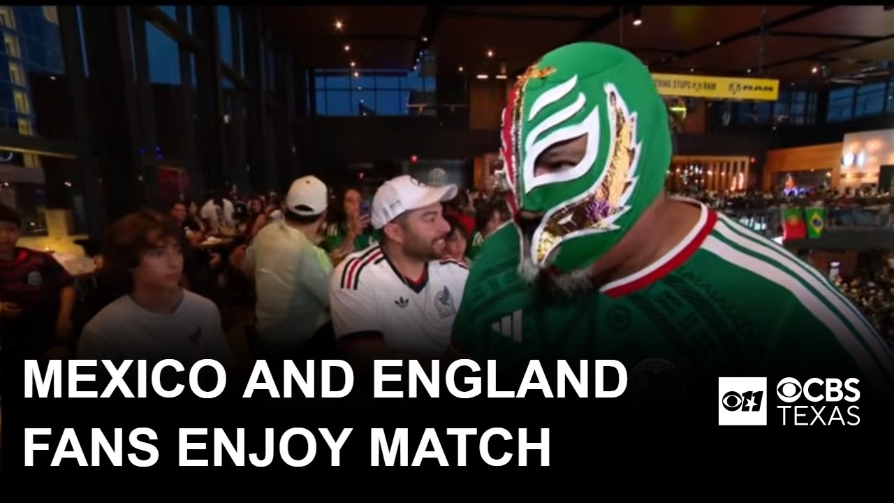 Soccer fans enjoy match between Mexico and England