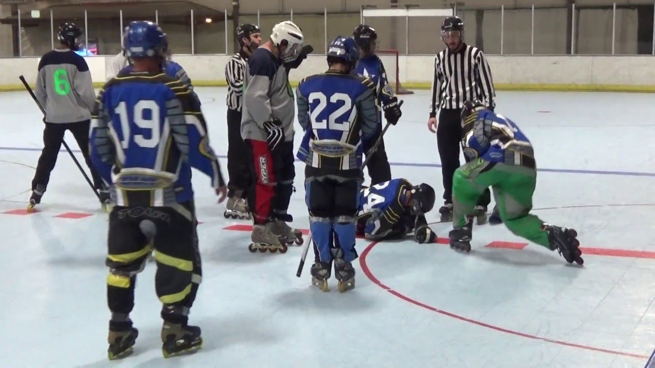 ROLLER / INLINE HOCKEY HARD COLLISION & INJURY - 5/2/2015