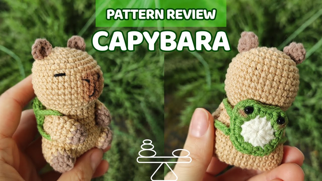 Capybara with Backpack Amigurumi Crochet Pattern Review 💚 link in the description