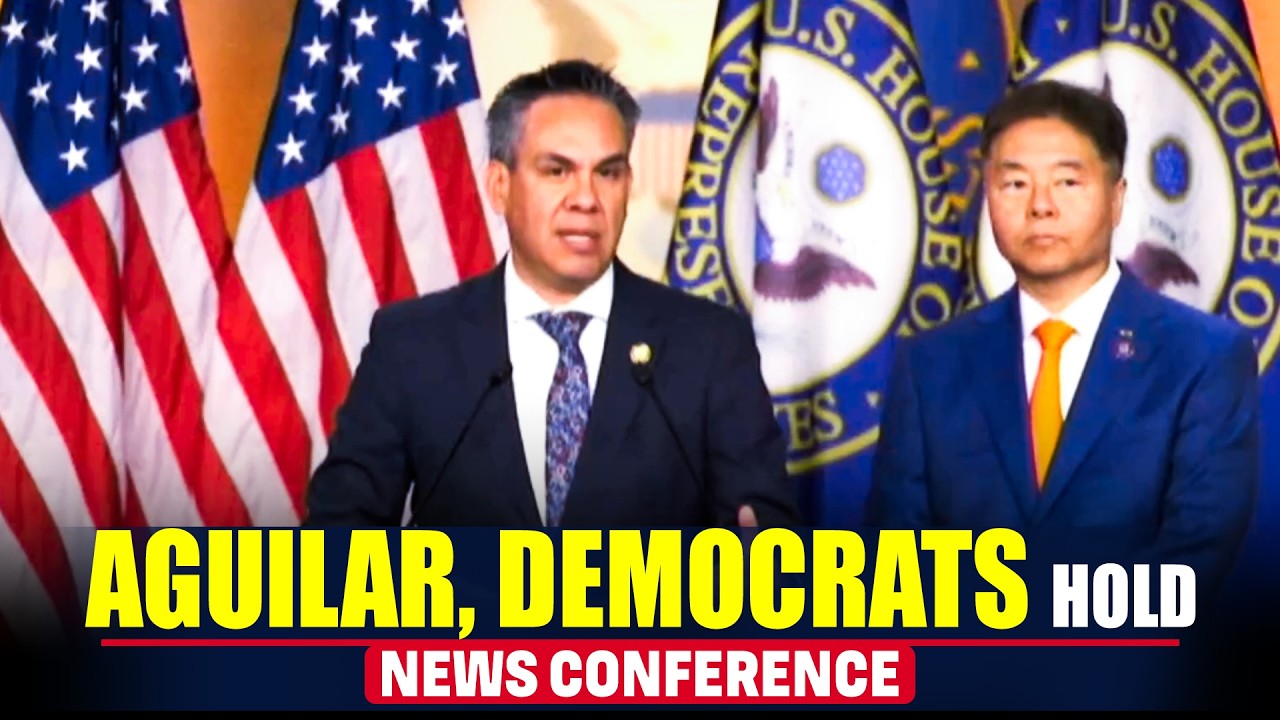 Democratic Caucus Chair Aguilar, Vice Chair Lieu, Democrats hold a news conference |USA |Trump
