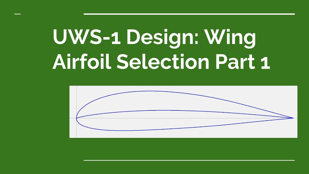 UWS-1 Design: Wing Airfoil Selection Part 1