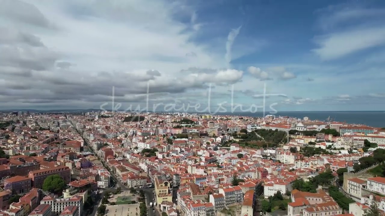 Lisbon's Living History: Aerial Glimpses of Historic Residences | 4K Drone Stock Video