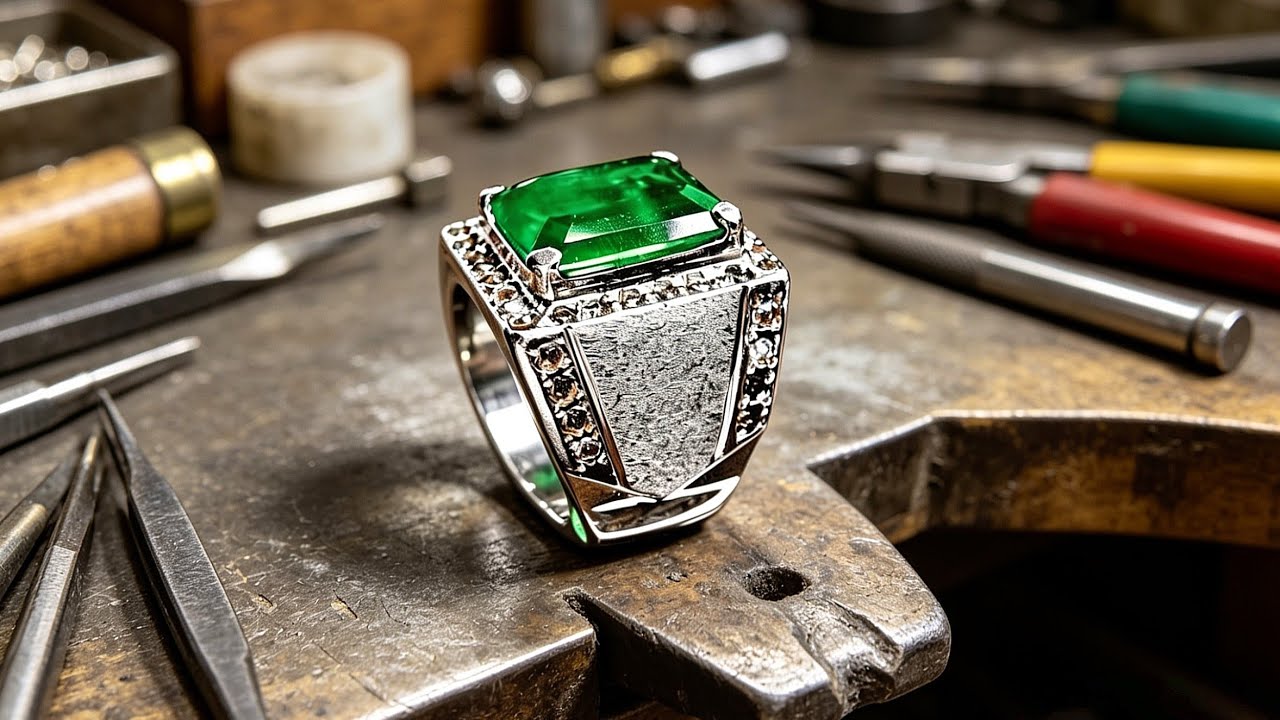 handmade emerald ring for men - how make custom jewelry