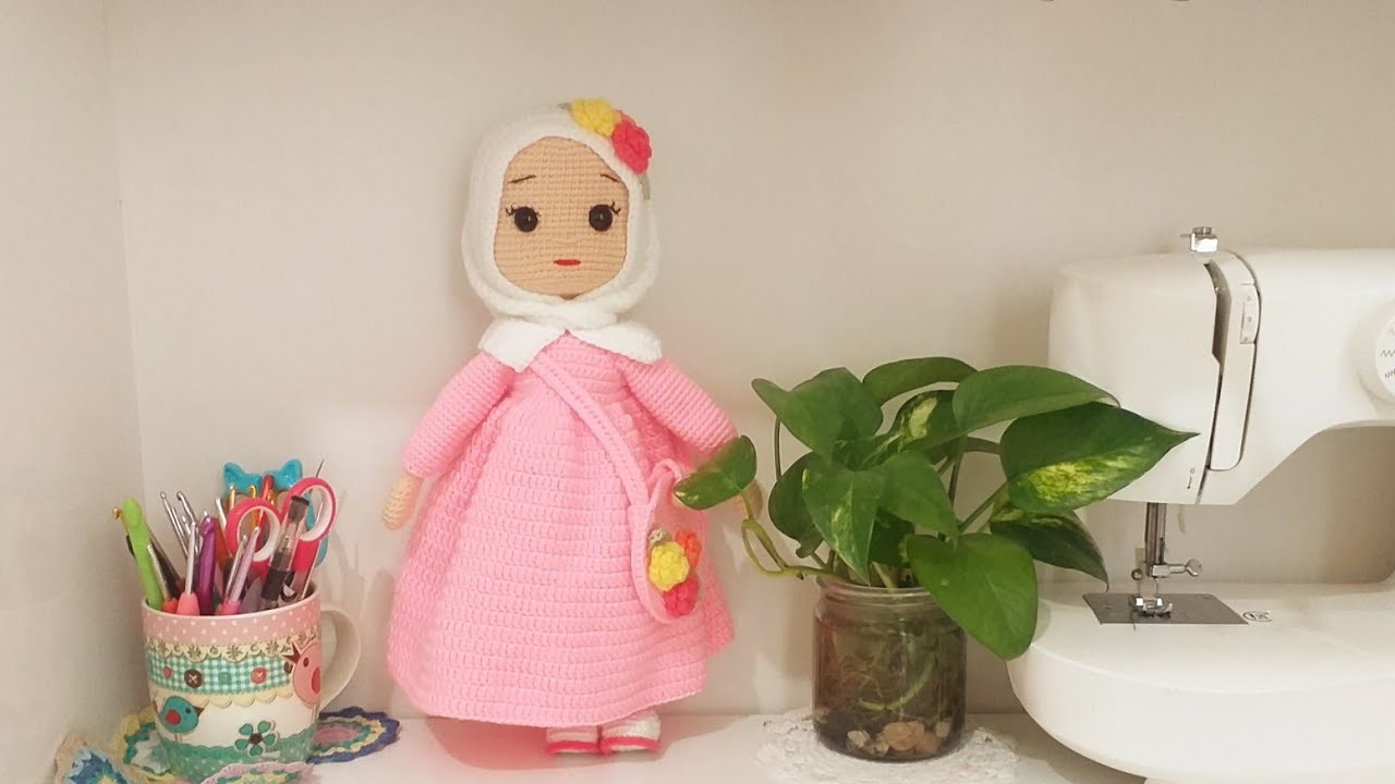 فتاة المحجبه اميجرومي كروشيه جزء 6 باترون الفستان 👗