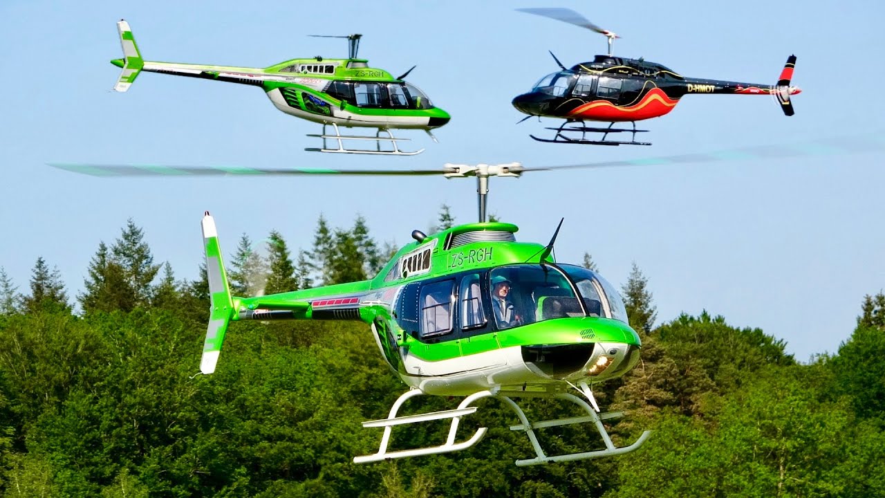 Best XXL RC BELL 206 JET-RANGER Turbine Flight Demonstration with two Helicopters