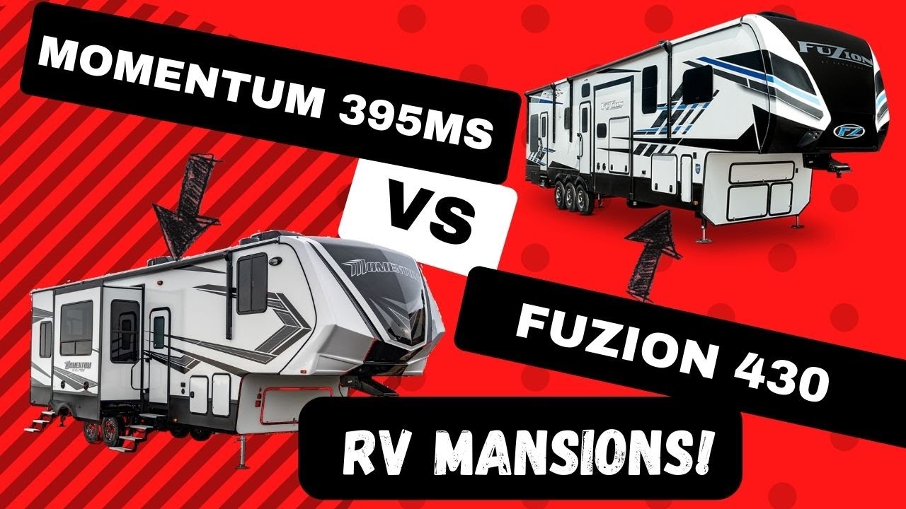 RV Mansions - Keystone Fuzion 430 VS the Grand Design Momentum 395MS Toy Hauler