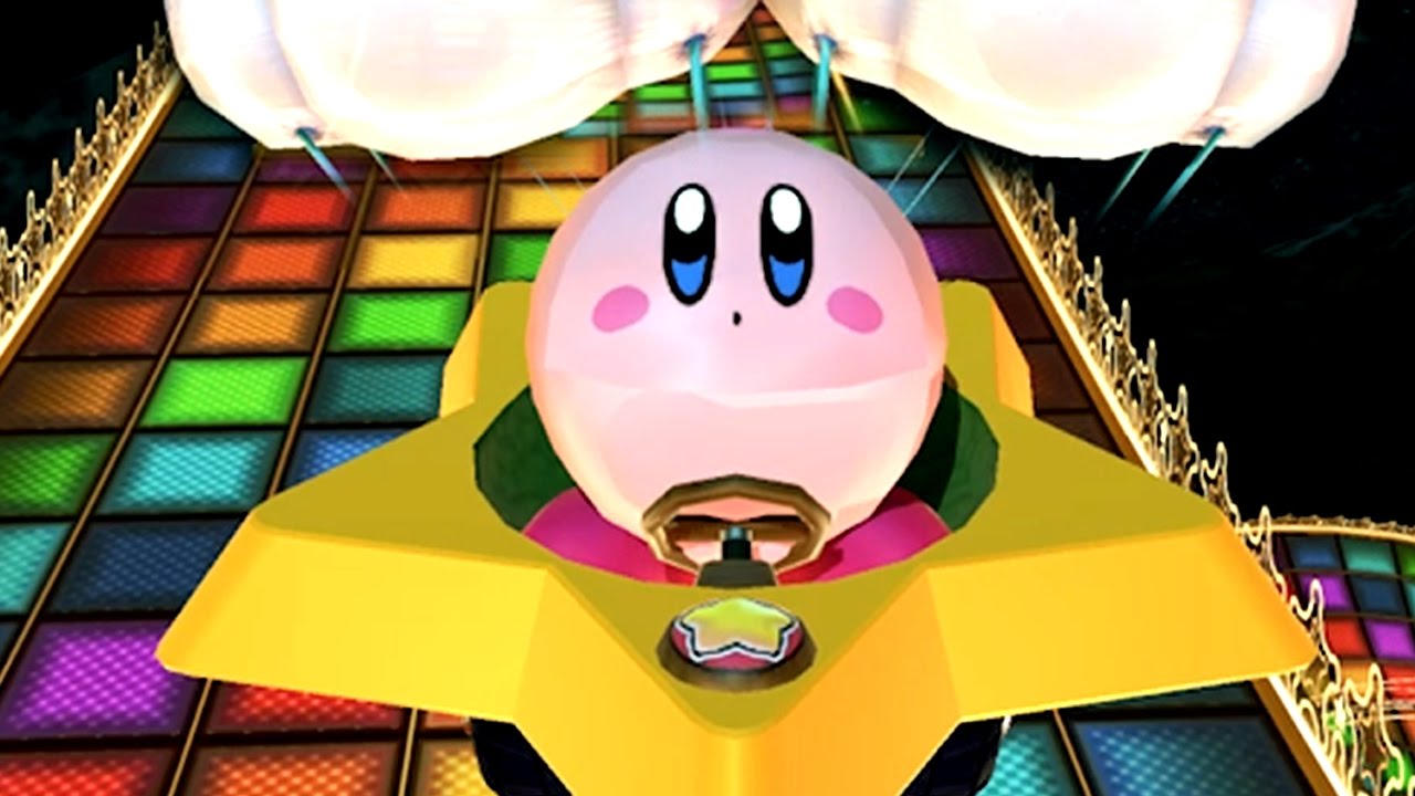 Mario Kart 8 Kirby in Rainbow Road Gameplay | Kirby Vs. Mario Characters