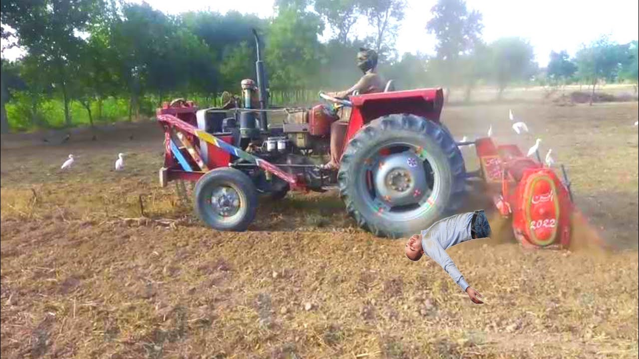 MF 240 tractor performance|Massey Ferguson 240|rotavater working|accident video|MAMO G tractor