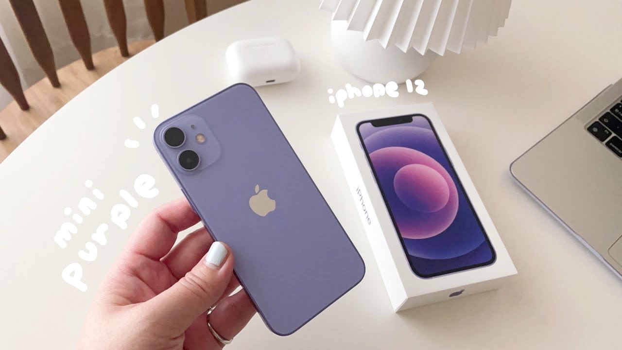 (ENG CC) ✨iPhone 12 mini unboxing | purple | AirPods Pro & accessories | 아이폰12 미니 퍼플