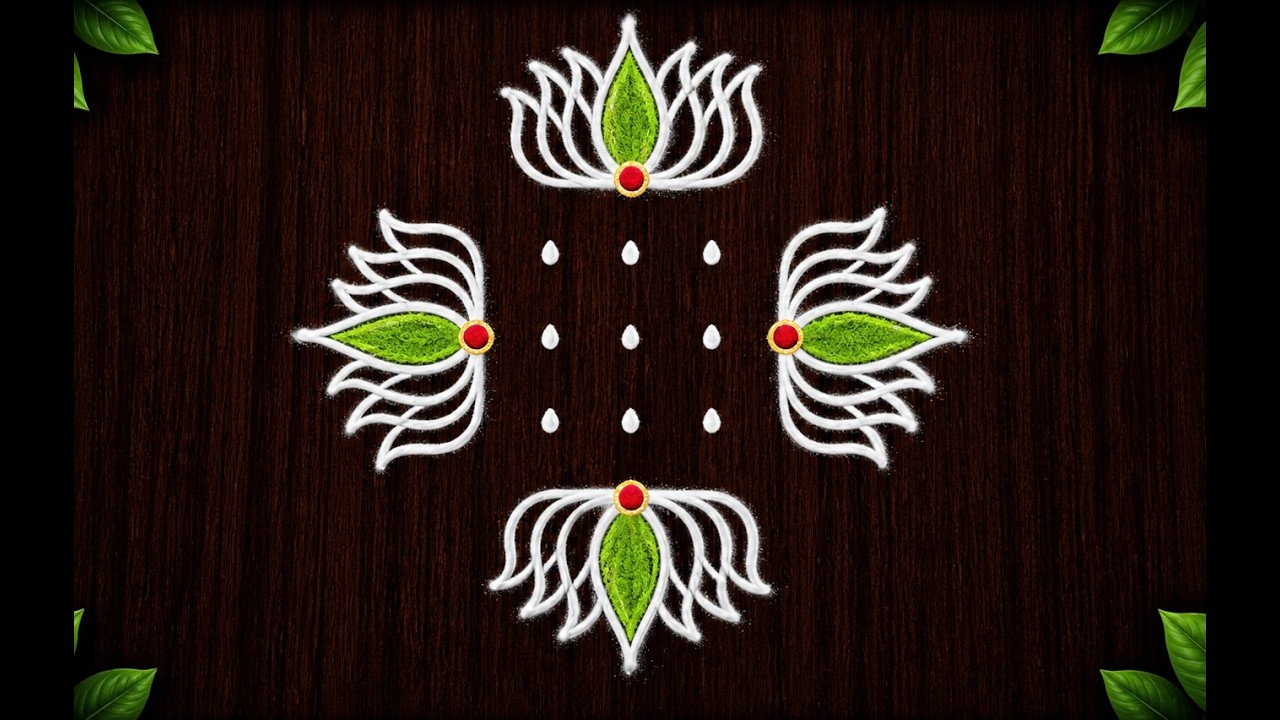 5x3x3 Dots Daily Muggulu🌹Easy Rangoli Kolam Design for Beginners🌹Simple and Beautiful Rangoli Muggu