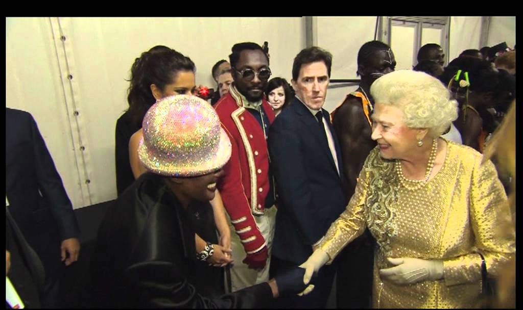 The Queen meets stars backstage at the Diamond Jubilee Concert