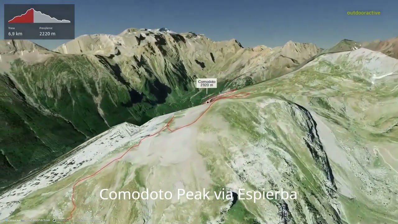 Comodoto Peak via Espierba ∆ hiking trails ∆ 3d-trail.com/spain/