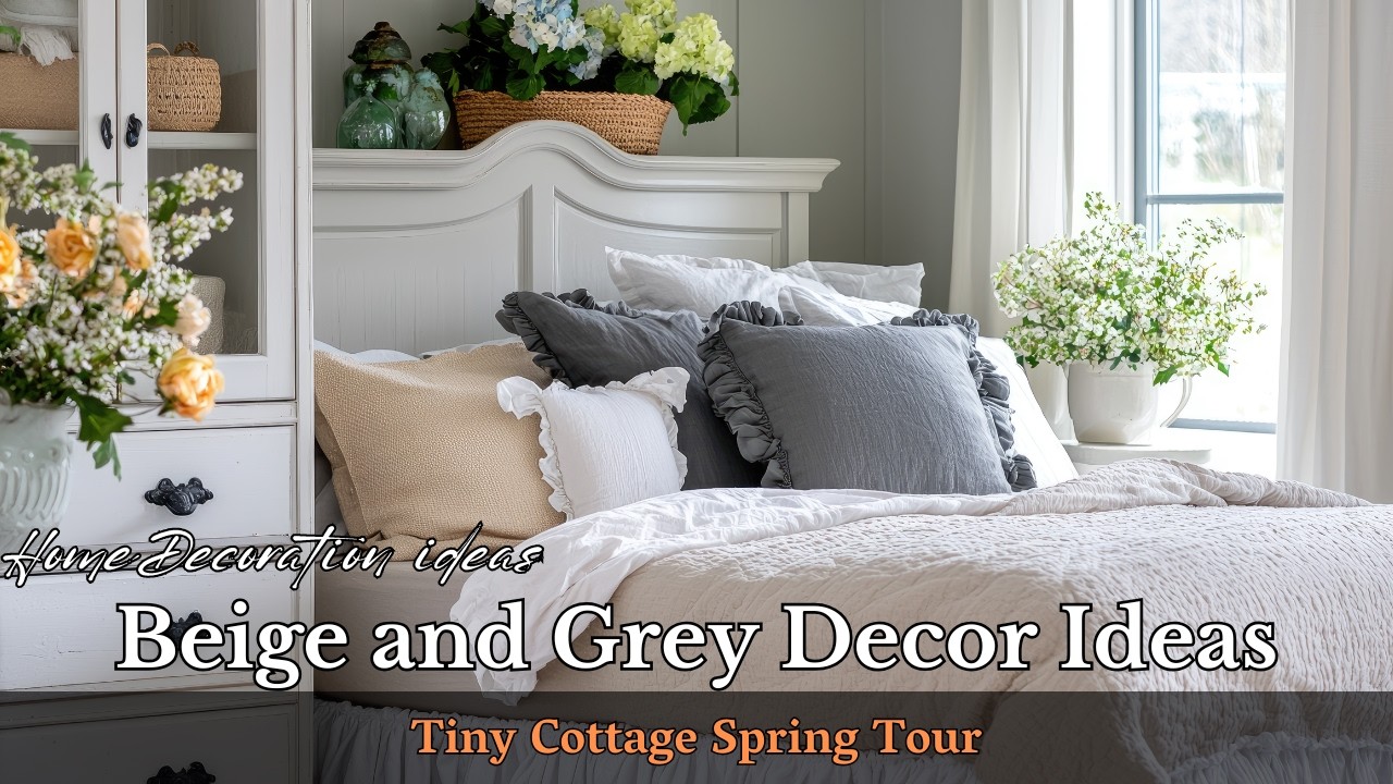 Tiny Cottage Spring Tour: 25 Vintage Soft Beige and Grey Decor Ideas to Steal!
