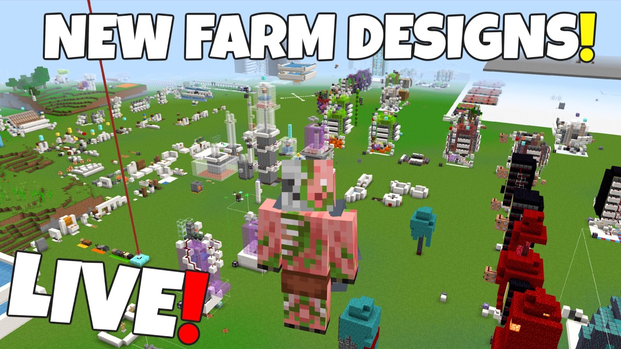 🔴NEW FARM DESIGNS! Tech Thursday! Minecraft Bedrock Edition
