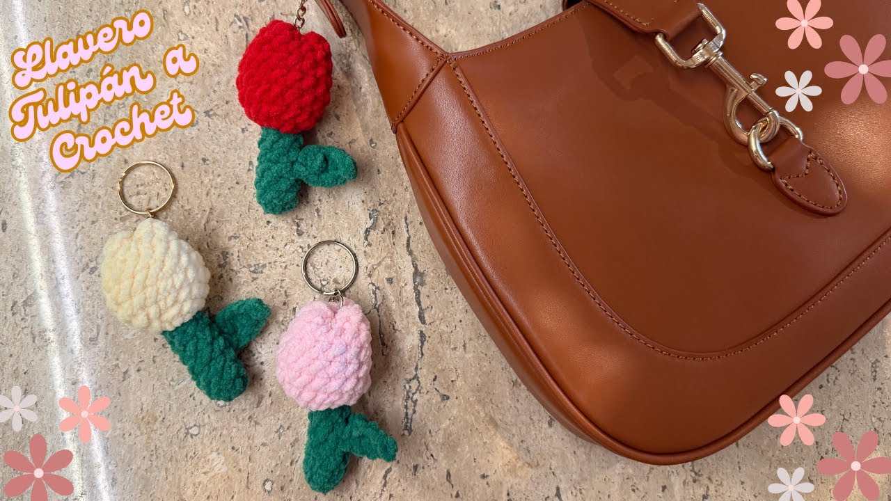 Llavero Tulipán a Crochet | Tutorial | Zurda
