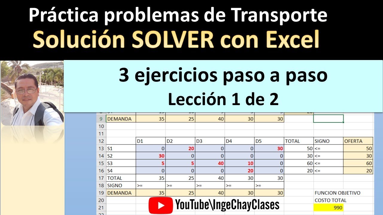 Practica problema Transporte SOLVER parte 1 de 2