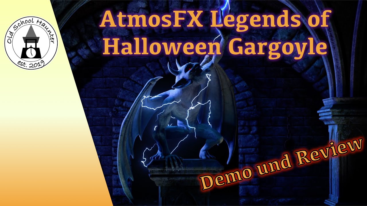 AtmosFX Legends of Halloween Gargoyle - Demo und Review [Halloween 2023 Digital Projection DE]