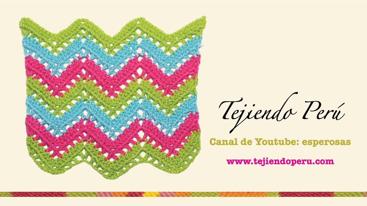 Punto zig zag calado en crochet