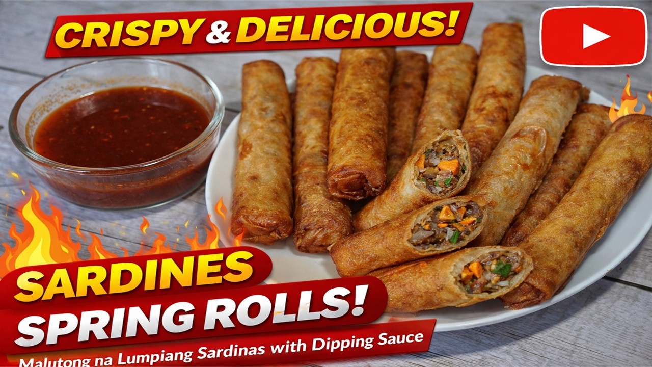 Malutong na Lumpiang Sardinas with Dipping Sauce | Sardines Spring Rolls Recipe