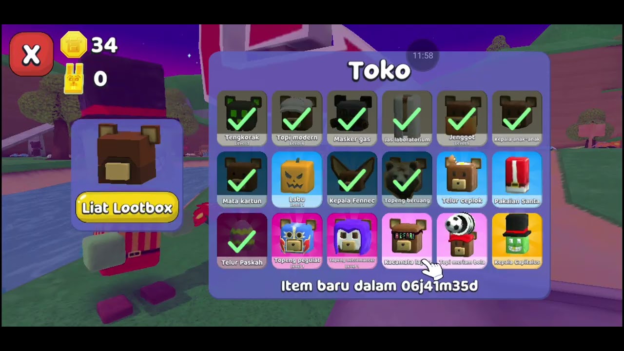Review  karakter super bear,emote,dan bug super bear adventure!