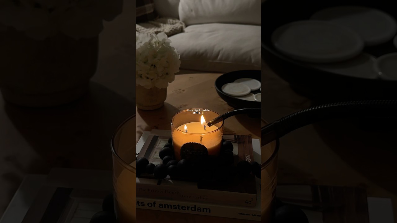 cozy night routine☁️🖤🕯️🧸 #cozynight #cozynightin #cozyvlog #cozyhome