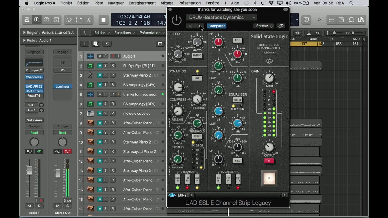 UAD universal audio SSL E CHANNEL STRIP LEGACY plugin test and review