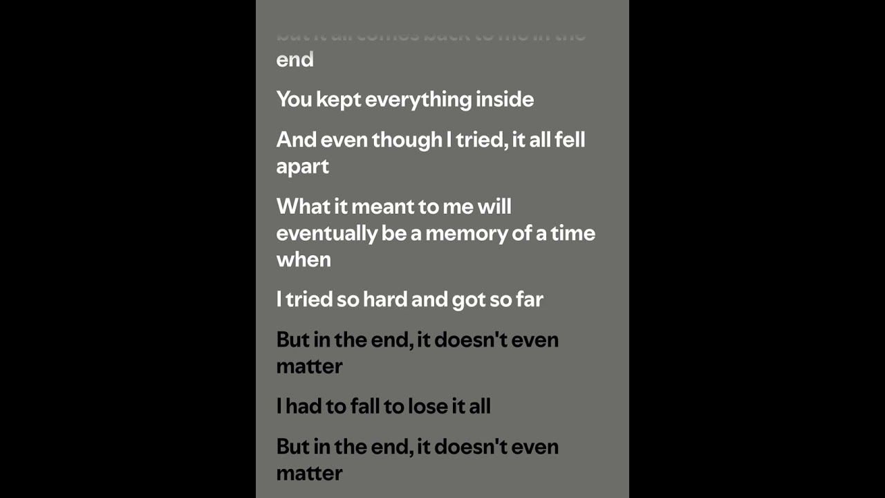 Linkin Park |”In The End”| Tribute Lyrics video