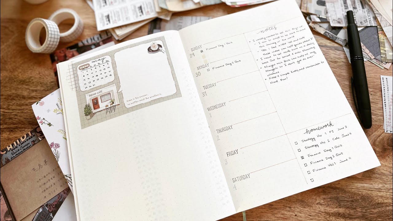 Минималистичный ежедневник Midori A5 Bullet Journal для аспирантуры – ежемесячные и еженедельные ...
