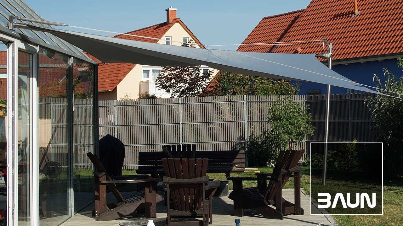 Elektrisch aufrollbares Sonnensegel (mit Motor), selbst gebaut für unter 1000€