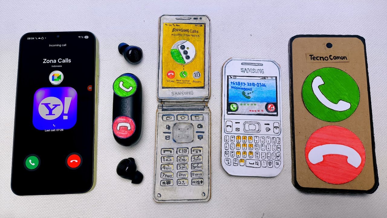 Galaxy a15 vs Earbuds vs Galaxy Folder 2 vs Galaxy S3300 vs Tecno Comon incoming call