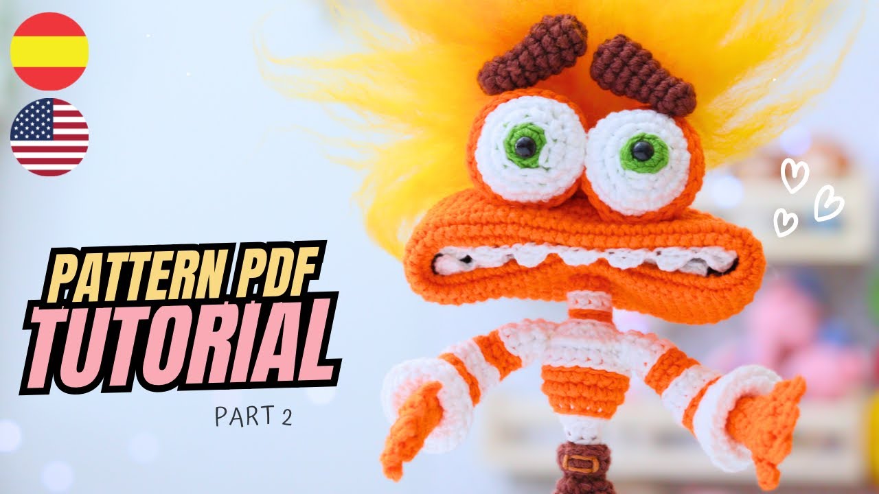 How to Crochet Anxiety from Inside Out 2! | Part 2: Legs to Neck| Subtitled 🇺🇸🇪🇸 .GretaWings DIY