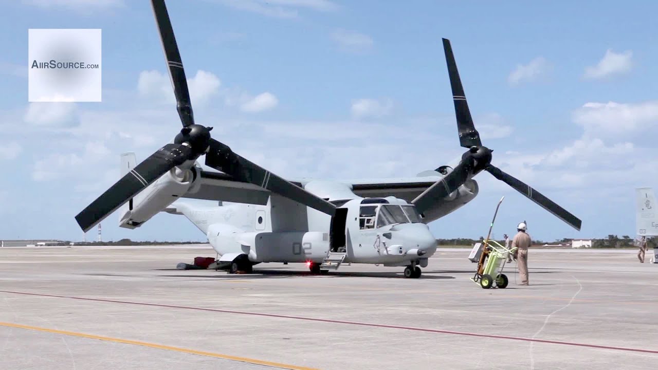 U.S. Marins V-22 Ospreys Arrive at Marine Corps Air Station Futenma, Okinawa