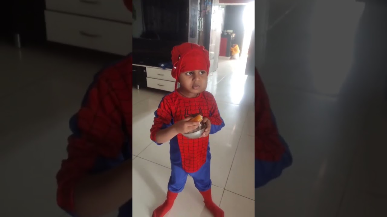 Spiderman eating kaaja 😂😜😍