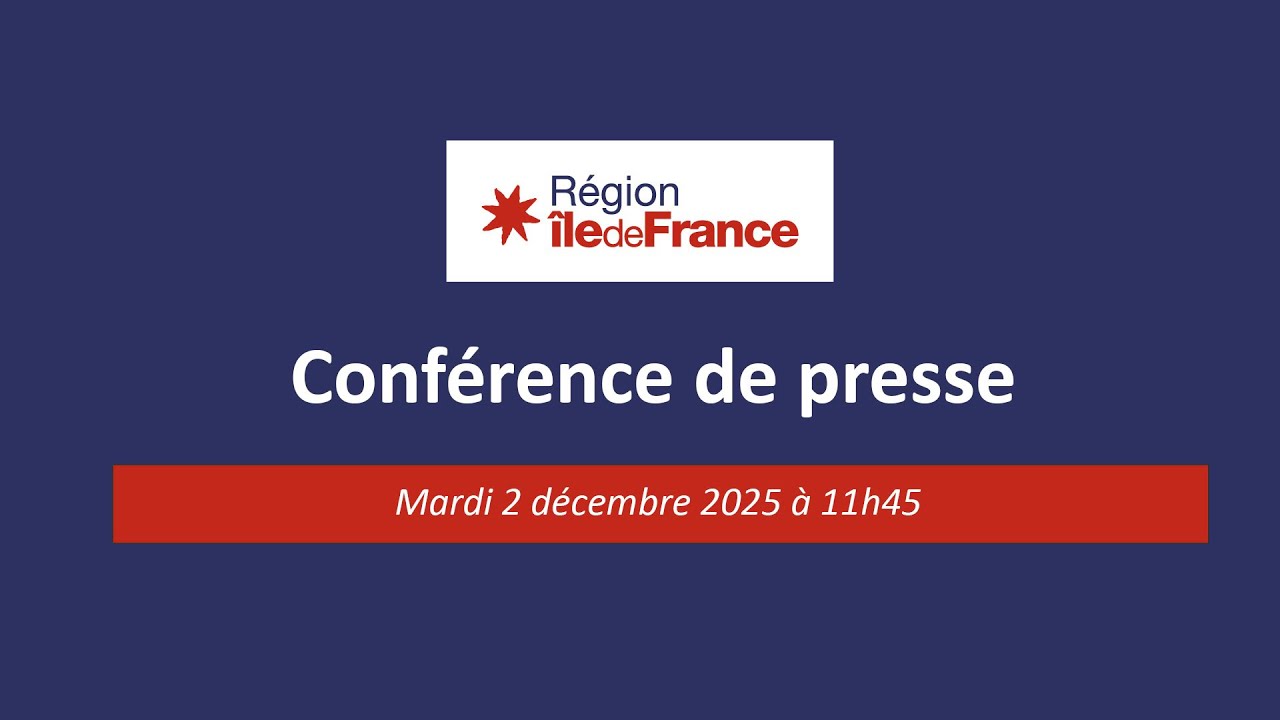 En direct : Conférence de presse : Présentation du budget 2026 de la Région Île-de-France