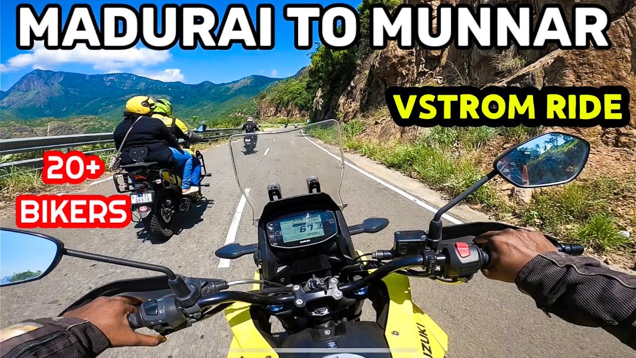 Madurai To Munnar 🔥| Suzuki Bike Ride 😍 | Vstrom 250sx 😘 | First Group Ride 😃 | Tamil