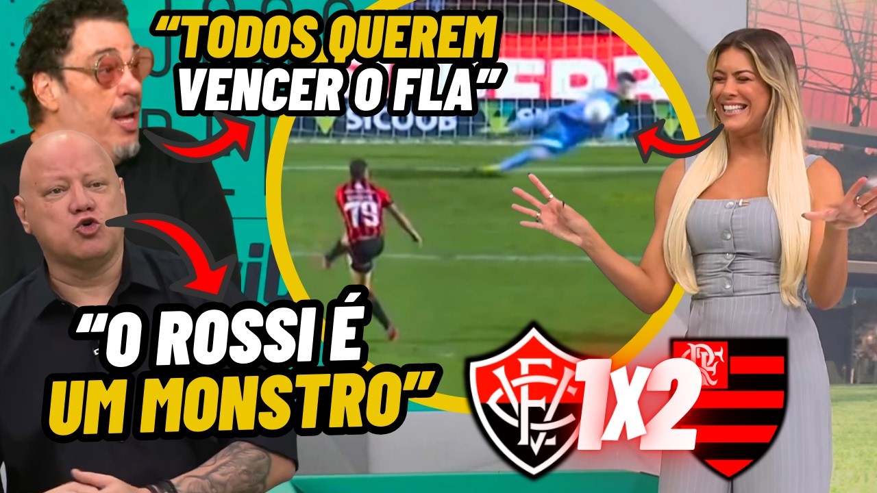 IMPRENSA SE ESPANTA com NÚMEROS do ROSSI DEFENDENDO PÊNALTI para o FLA! FLAMENGO 2X1 VITÓRIA ao vivo